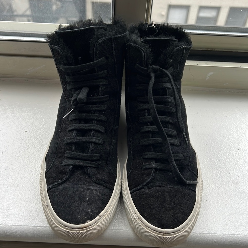 Black Fur High Top Common Project